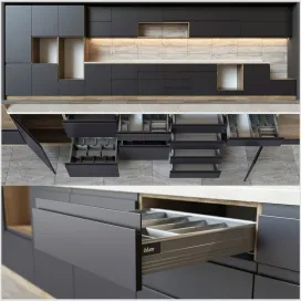 Kitchen units with accessories blum